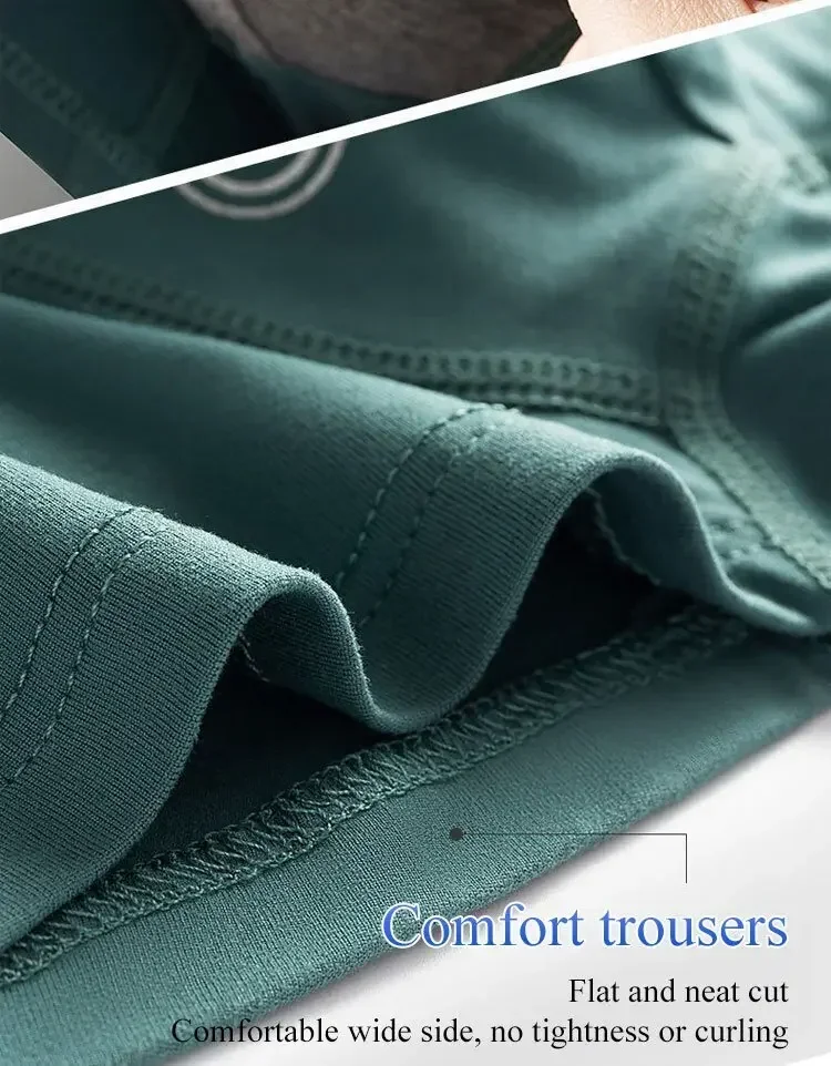 Men’s Boxer Shorts Non-Marking Mid Waist Anion Technology Comfort Underwear Breathable Massage Design Black Men’s Underpants