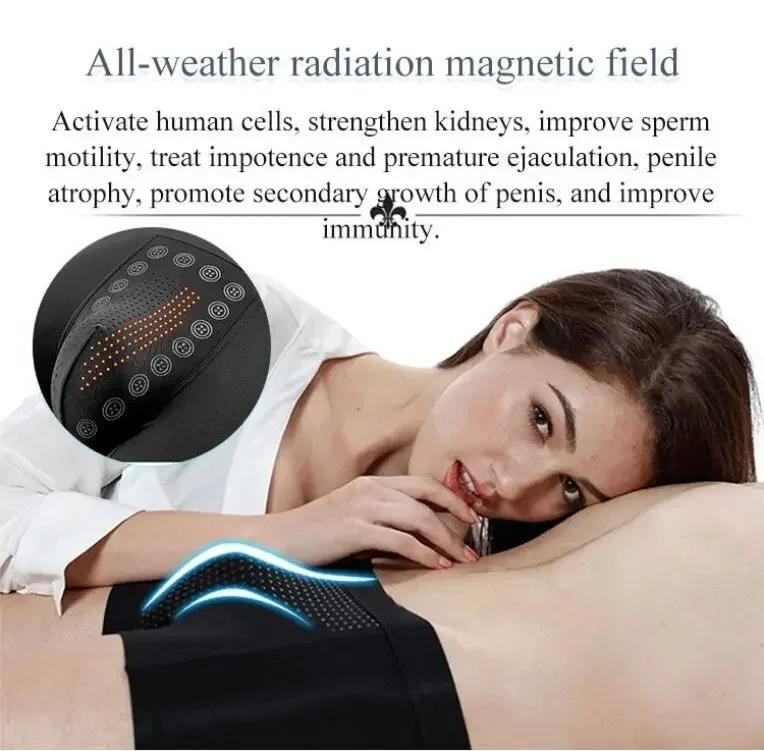 Men’s Boxer Shorts Non-Marking Mid Waist Anion Technology Comfort Underwear Breathable Massage Design Black Men’s Underpants