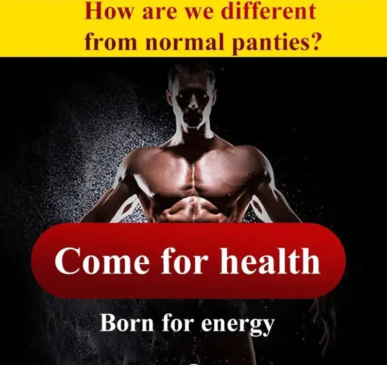 Men’s Boxer Shorts Non-Marking Mid Waist Anion Technology Comfort Underwear Breathable Massage Design Black Men’s Underpants