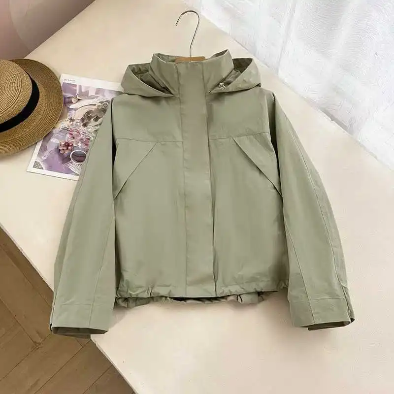 Spring Autumn Women Windproof Cool Jacket Coat Fashion High Quality Hooded Stand Collar Jacket Femme Casaco Abrigo Streetwear