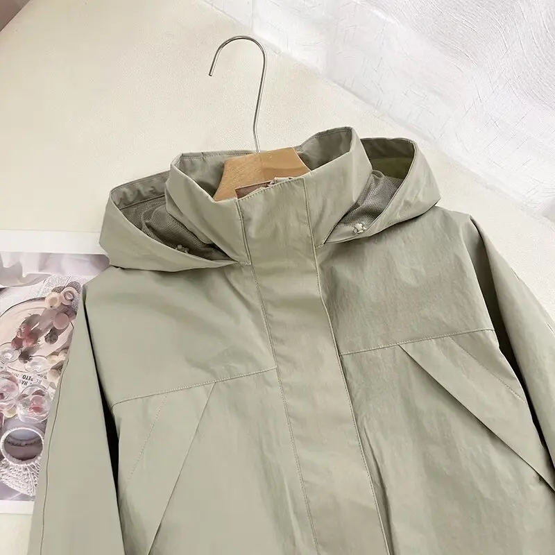 Spring Autumn Women Windproof Cool Jacket Coat Fashion High Quality Hooded Stand Collar Jacket Femme Casaco Abrigo Streetwear