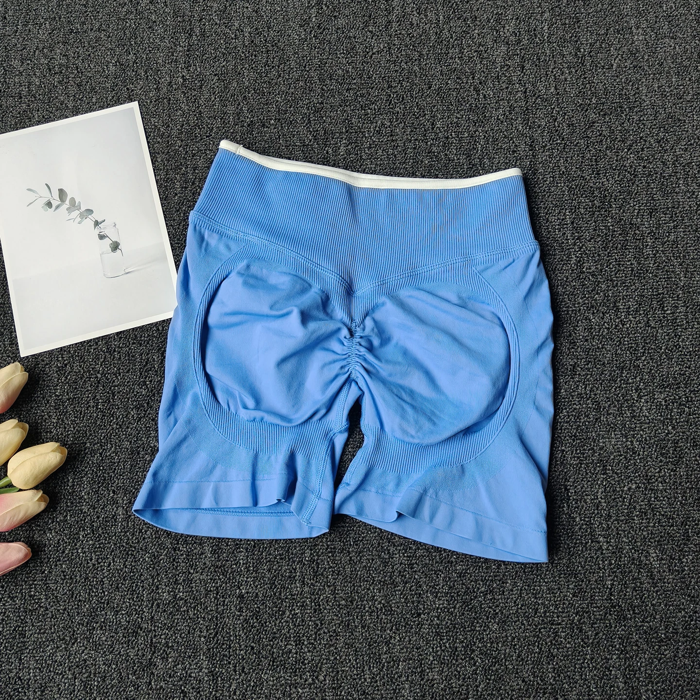 Peach Buttock Yoga Suit Women Gym Seamless Suspender Gathering Bra High Waist Hip Lifting Belly Tightening Shorts Fitness Set