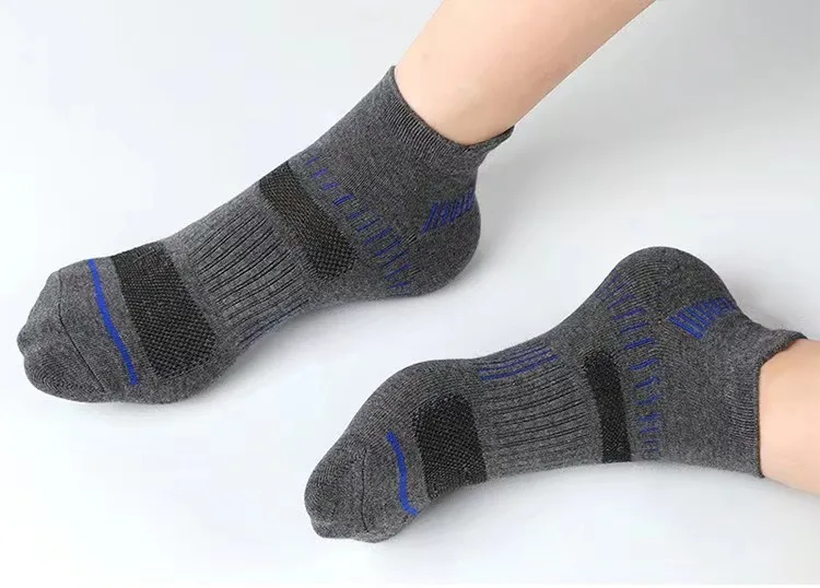 5 Pairs Men Spring Summe Autumn Cotton Sports Socks Mesh Breathable Running Basketball Cycling Male Short Socks Set For Men