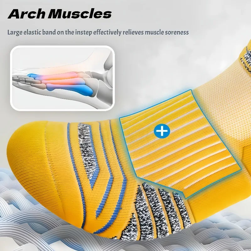 Professional Marathon Running Socks Men Thick Towel Bottom Sports Cycling Basketball Socks Odor Prevention Sweat Absorption