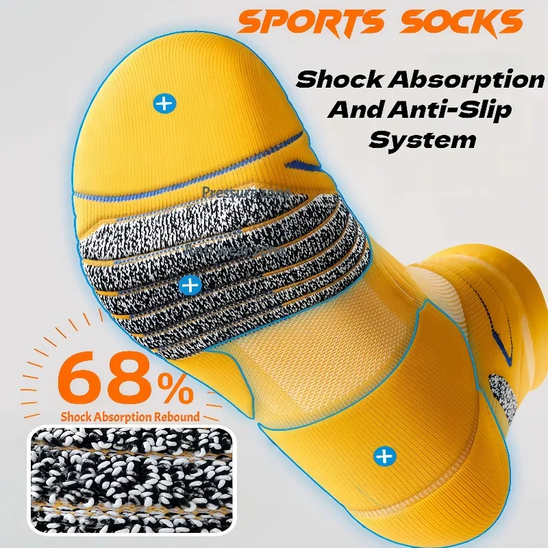 Professional Marathon Running Socks Men Thick Towel Bottom Sports Cycling Basketball Socks Odor Prevention Sweat Absorption