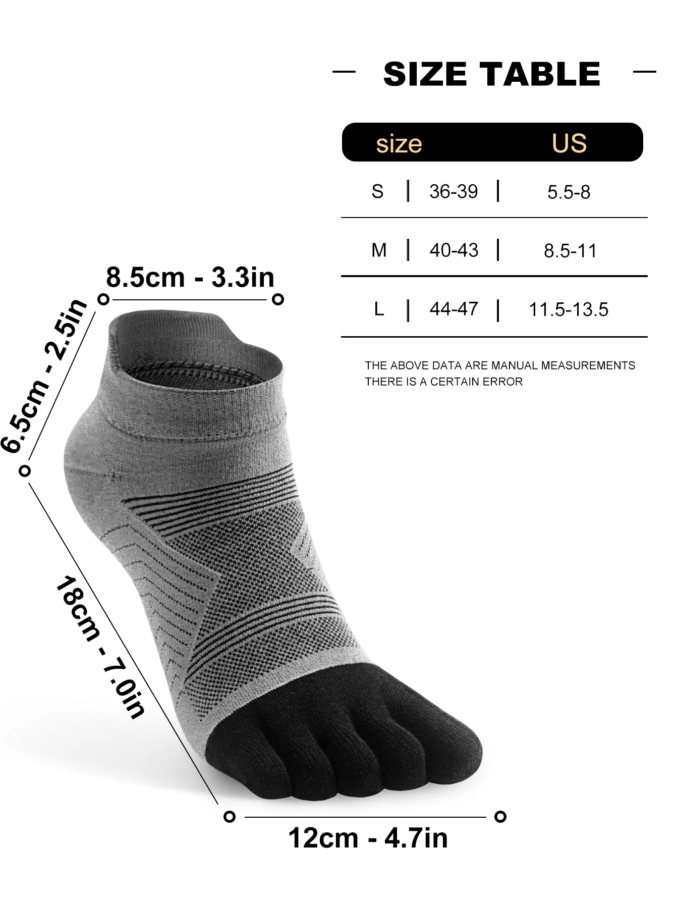 Merino Wool Hiking Socks Thermal Warm Moisture Absorption Toe Socks For Ski Climbing Running Breathable Thick Sport Toe Socks