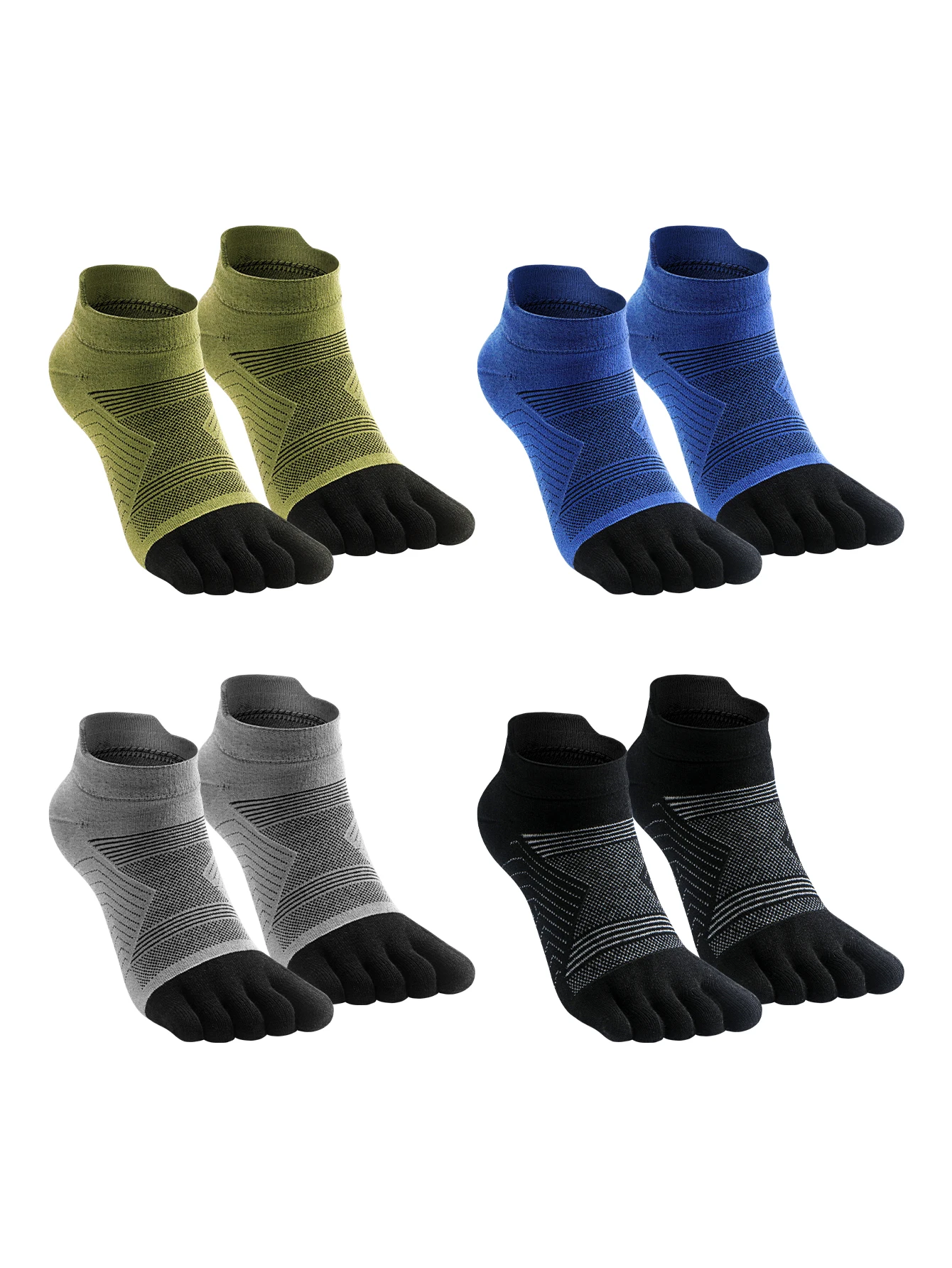 Merino Wool Hiking Socks Thermal Warm Moisture Absorption Toe Socks For Ski Climbing Running Breathable Thick Sport Toe Socks