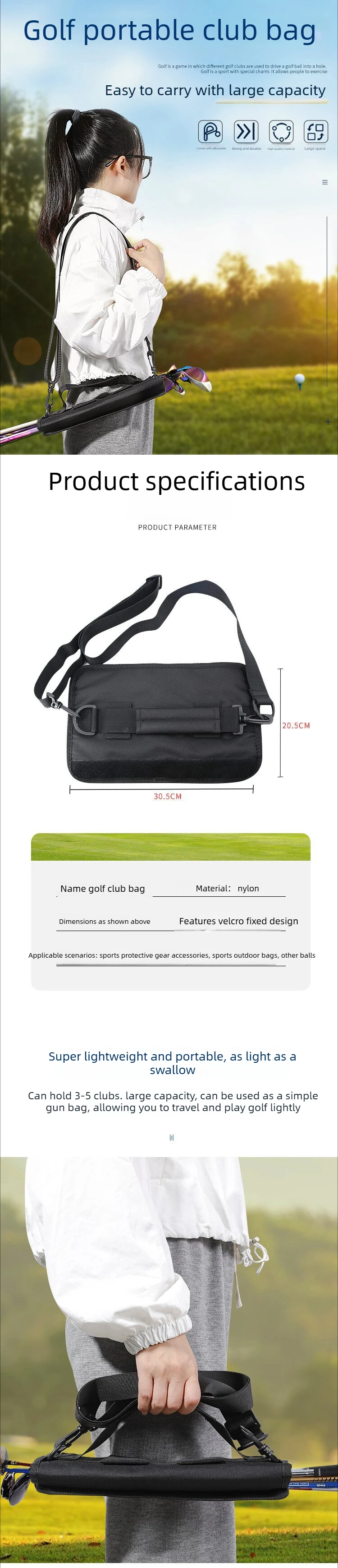 Golf Bags Men Stand Bag Mini Lightweight Carrier Bag Carry Driving Range Golf Training Case With Adjustable Shoulder Strap