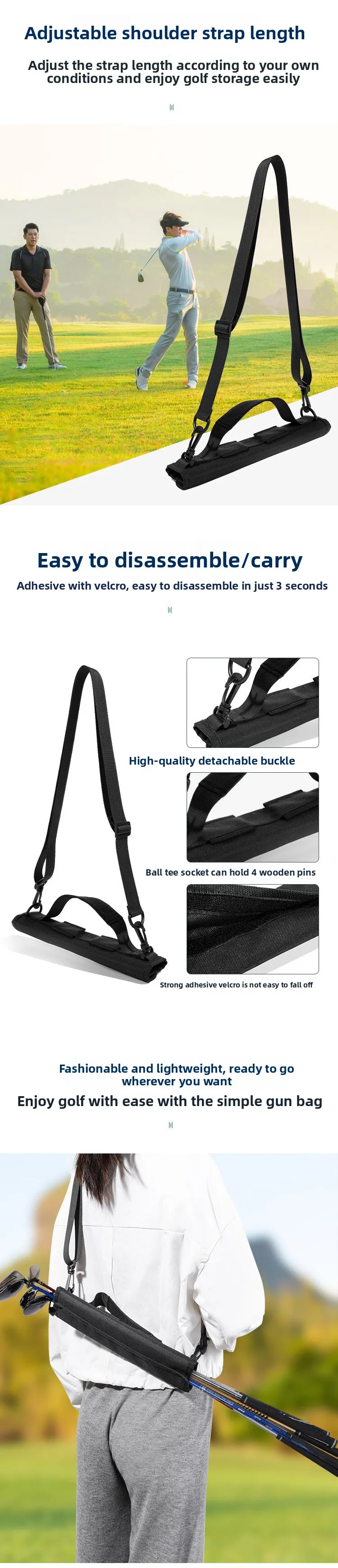 Golf Bags Men Stand Bag Mini Lightweight Carrier Bag Carry Driving Range Golf Training Case With Adjustable Shoulder Strap