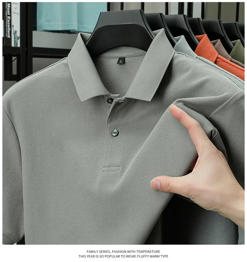 Men's 100% Cotton Polo Shirt - Summer Casual Breathable Tee,19 Colors,Ideal for Golf and Sports,Business Casual,Silk-Like Finish