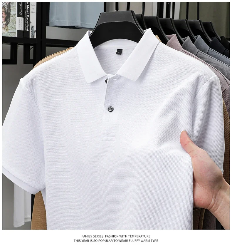 Men's 100% Cotton Polo Shirt - Summer Casual Breathable Tee,19 Colors,Ideal for Golf and Sports,Business Casual,Silk-Like Finish