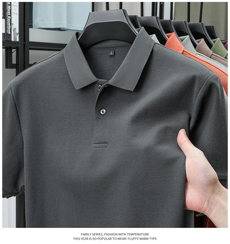 Men's 100% Cotton Polo Shirt - Summer Casual Breathable Tee,19 Colors,Ideal for Golf and Sports,Business Casual,Silk-Like Finish