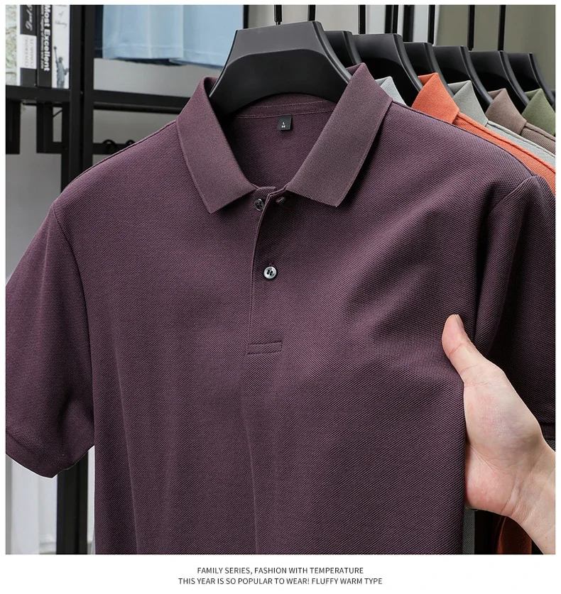Men's 100% Cotton Polo Shirt - Summer Casual Breathable Tee,19 Colors,Ideal for Golf and Sports,Business Casual,Silk-Like Finish