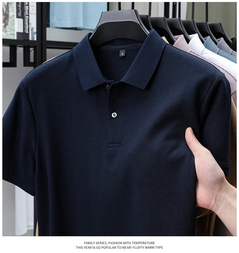 Men's 100% Cotton Polo Shirt - Summer Casual Breathable Tee,19 Colors,Ideal for Golf and Sports,Business Casual,Silk-Like Finish