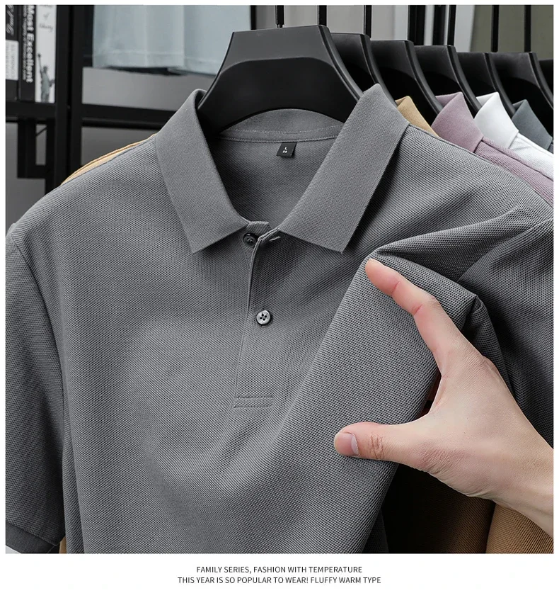 Men's 100% Cotton Polo Shirt - Summer Casual Breathable Tee,19 Colors,Ideal for Golf and Sports,Business Casual,Silk-Like Finish