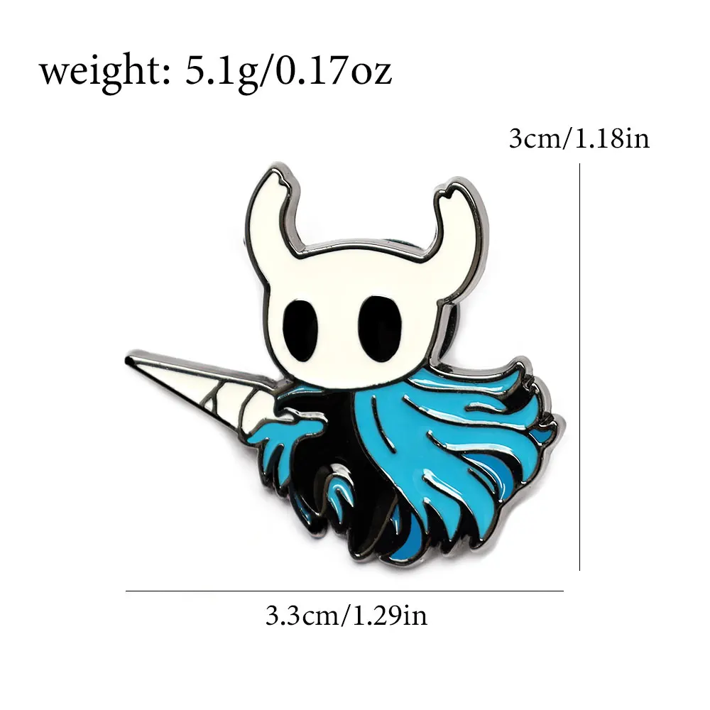 7pcs Hollow Knight Enamel Brooch Cool Character Pins Backpacks Clothing Hats Lapel Badges Fashion Jewelry Accessories Fans Gifts