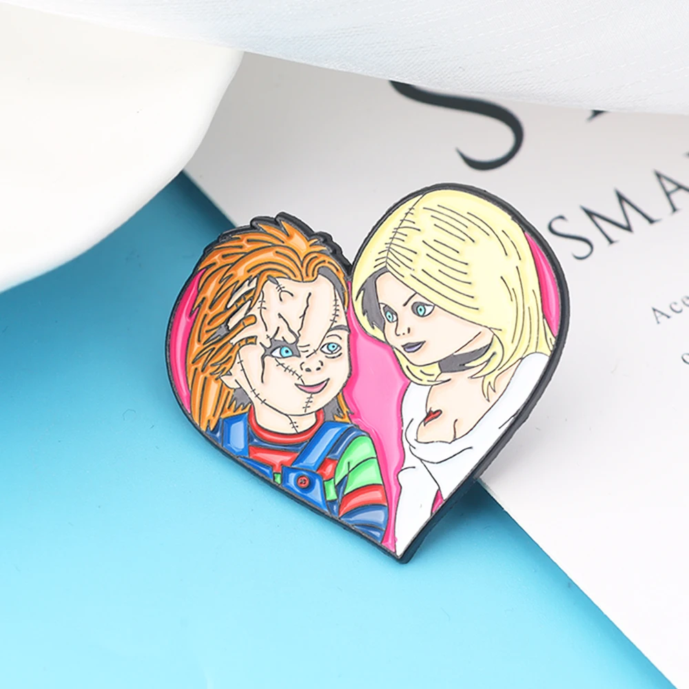3Pcs/Set Horror Movie Cartoon Character Enamel Brooch Funny Metal Badge Lapel Pin Cosplay Jewelry Accessories Gift For Friends