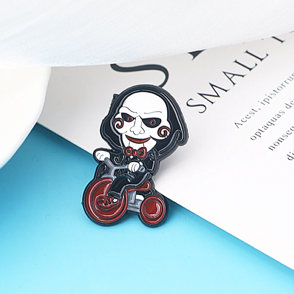 3Pcs/Set Horror Movie Cartoon Character Enamel Brooch Funny Metal Badge Lapel Pin Cosplay Jewelry Accessories Gift For Friends