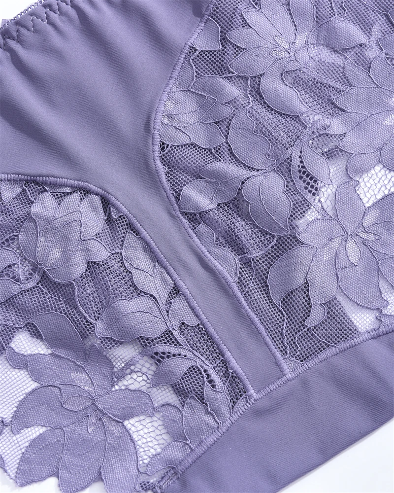 S-XXL Women Lace Panties Patchwork Seamless Underwear Sexy Luxury Hollow Out Solid Briefs Girls' Mid Rise Breathable Lingerie