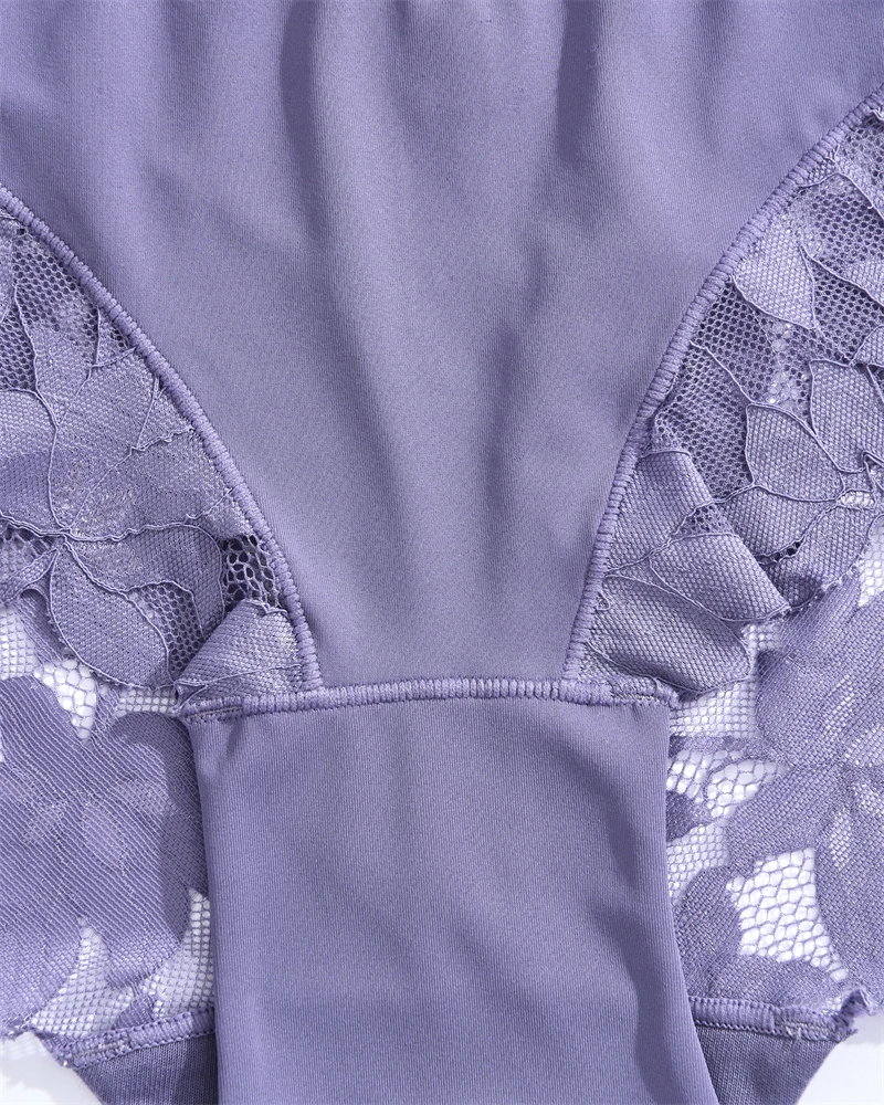 S-XXL Women Lace Panties Patchwork Seamless Underwear Sexy Luxury Hollow Out Solid Briefs Girls' Mid Rise Breathable Lingerie
