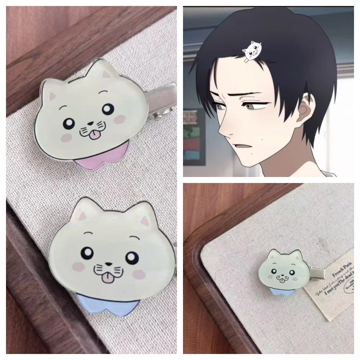 Anime The Summer Hikaru Died Tsujinaka Yoshiki Character Cosplay Hairpin Kawaii Cat Hairclip Jewelry Hair Accessories Gift Prop