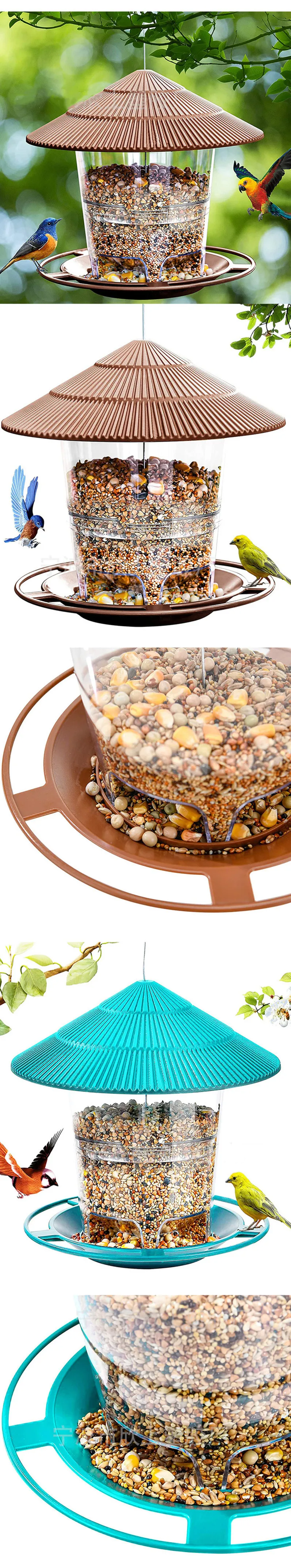 Bird Feeder Automatic Foot Feeding Tool Outdoor Bird Feeder Hanging Nut Feeding Multiple Hole Dispenser Holder Food Container