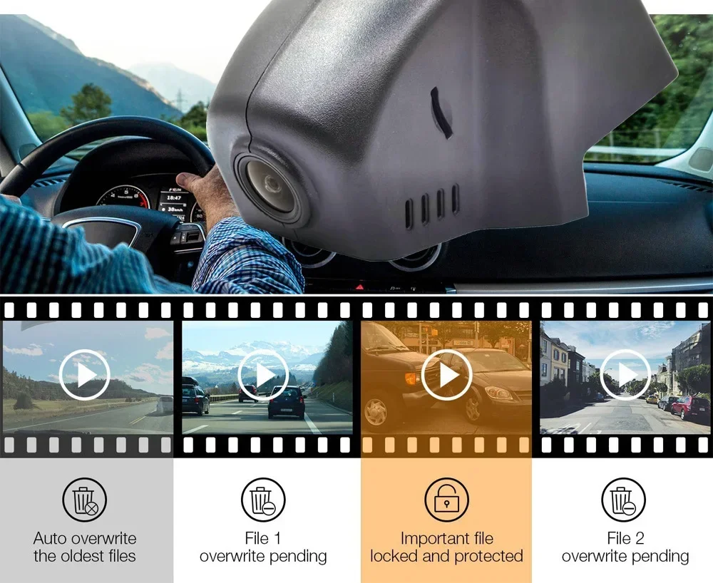 4K 2160P WIFI Car DVR Camera for Volkswagen VW Passat Tiguan Allspace Atlas Golf Arteon Sharan Magotan Dash Cam for Skoda Seat