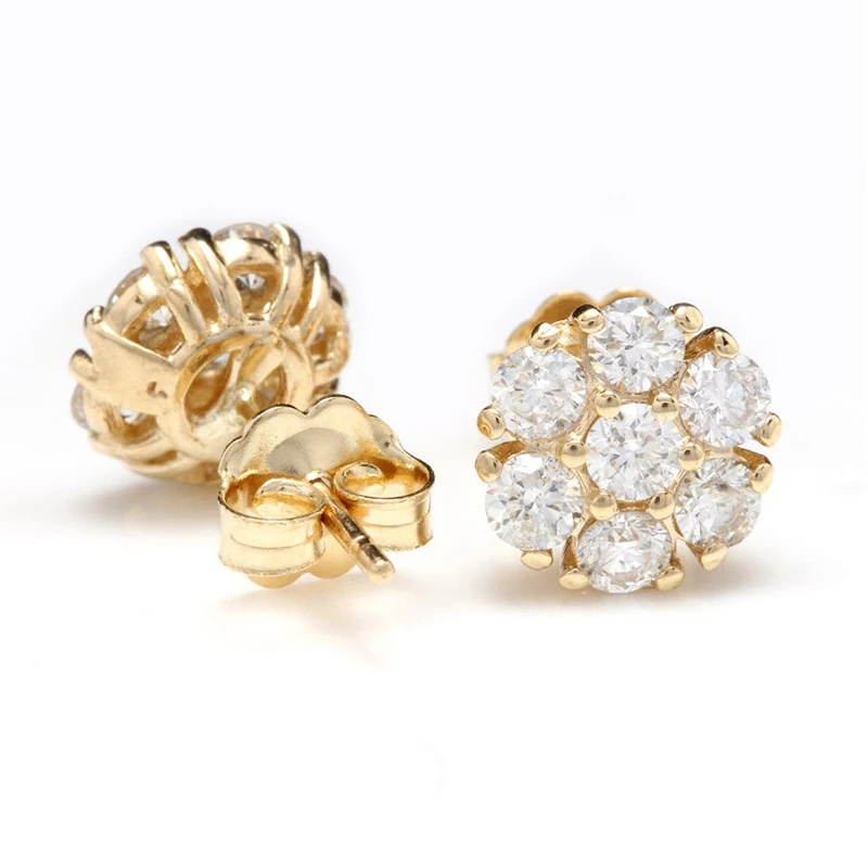 Huitan Luxury Gold Color Brilliant Cubic Zirconia Stud Earrings for Women Dainty Small Female Earring Gifts Classic Jewelry