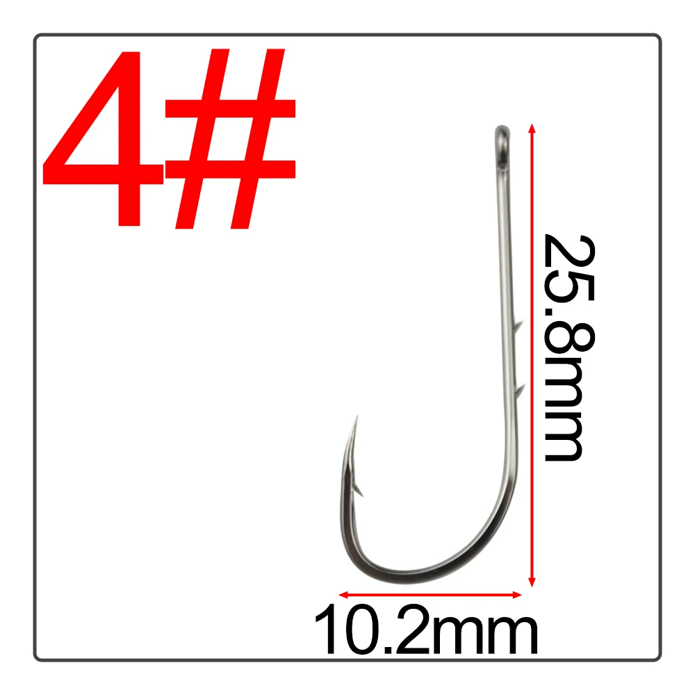 50Pcs Double back spines barb Crooked mouth fishhook Long handle band High carbon steel Hook flat Tide hook