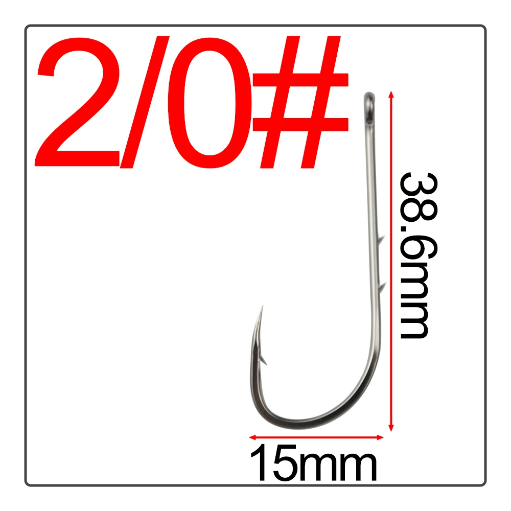 50Pcs Double back spines barb Crooked mouth fishhook Long handle band High carbon steel Hook flat Tide hook