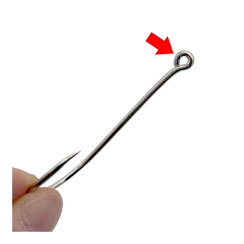 50Pcs Double back spines barb Crooked mouth fishhook Long handle band High carbon steel Hook flat Tide hook