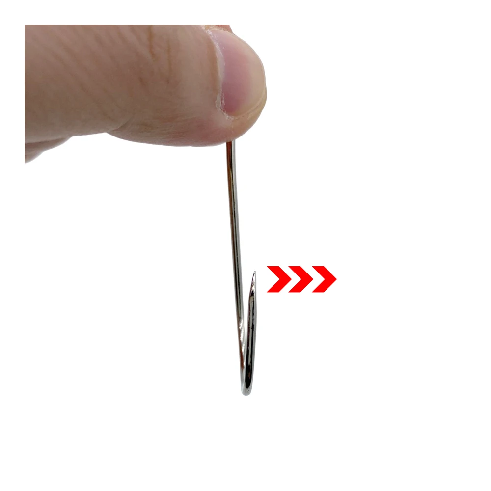 50Pcs Double back spines barb Crooked mouth fishhook Long handle band High carbon steel Hook flat Tide hook