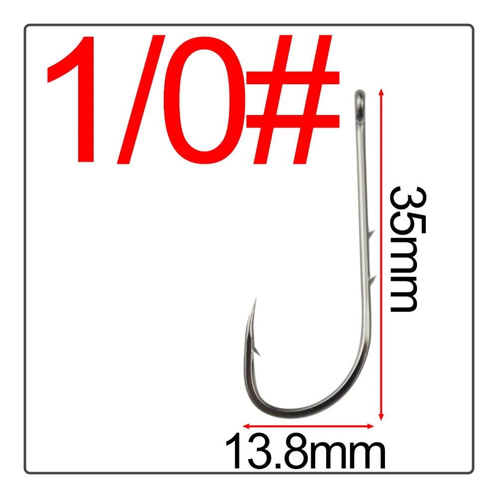 50Pcs Double back spines barb Crooked mouth fishhook Long handle band High carbon steel Hook flat Tide hook