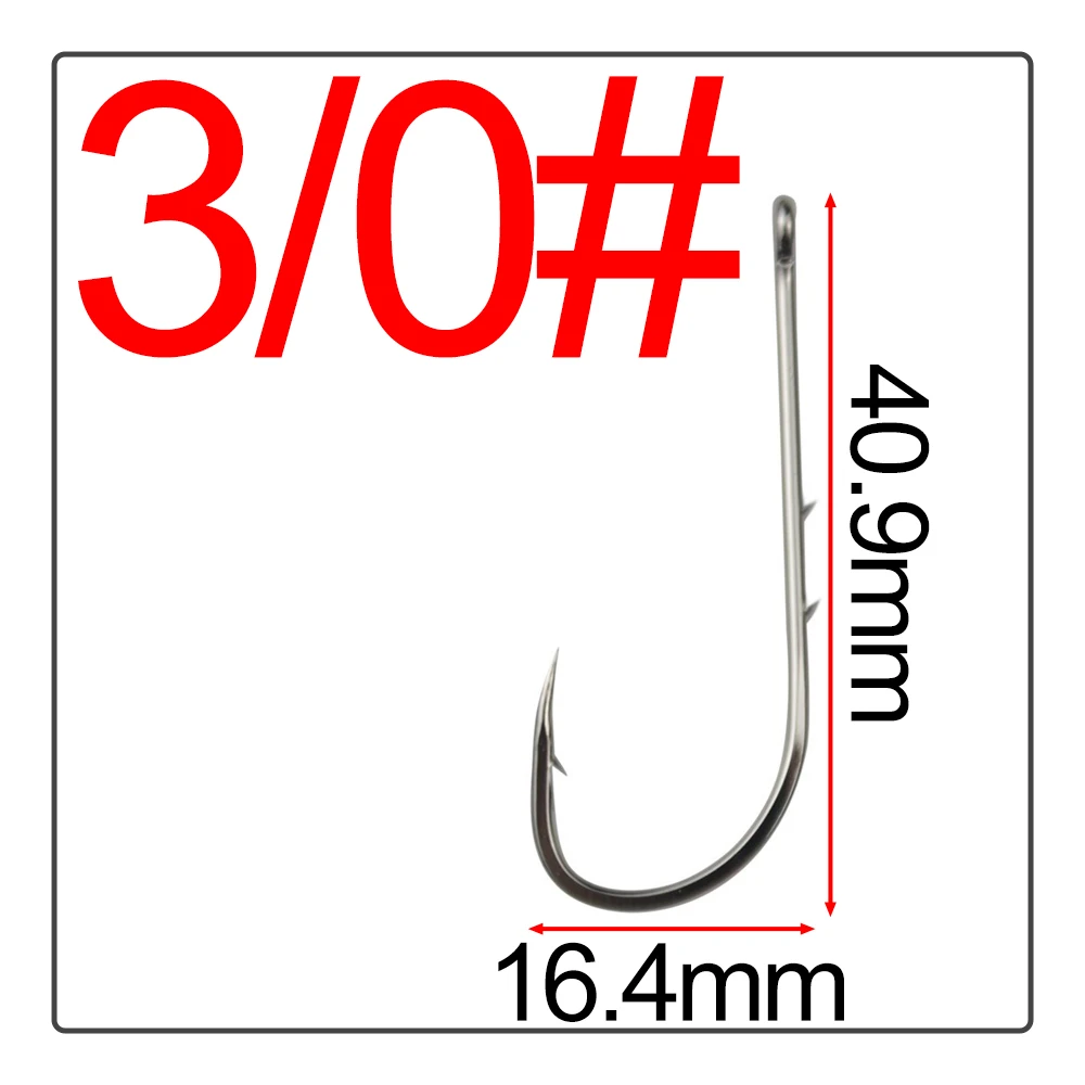 50Pcs Double back spines barb Crooked mouth fishhook Long handle band High carbon steel Hook flat Tide hook