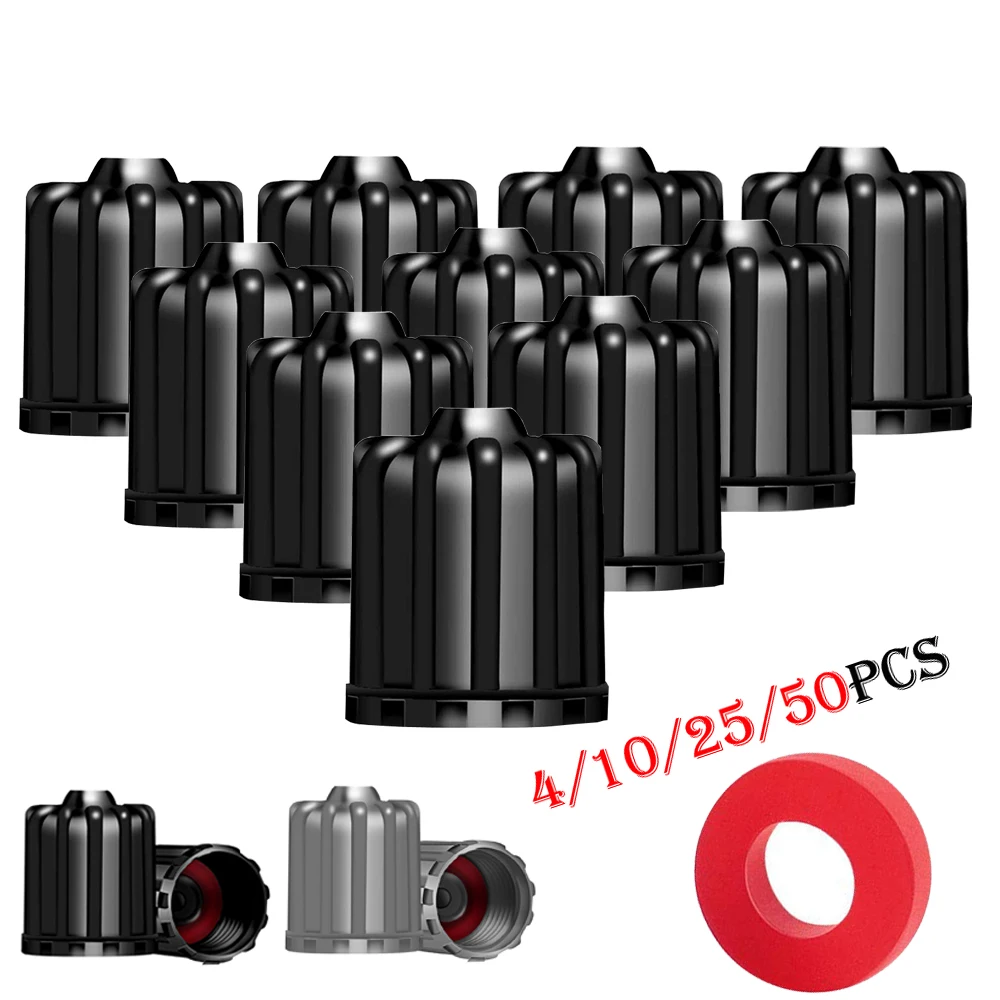 4/10/25/50Pcs Tire Valve Stem Caps, with O Rubber Ring, Universal Tyre Stem Covers for Cars SUVs Bike Bicycle Trucks Motorcycles