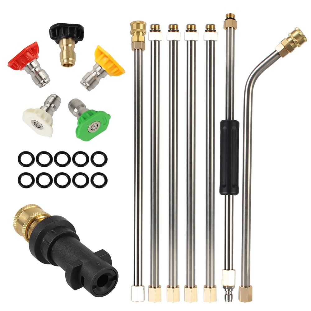 Gutter Cleaning Tool Pressure Washer - Extension Wands, Roof Cleaner Lance Nozzle - 4000 Psi 5 Tips, for Karcher K Series