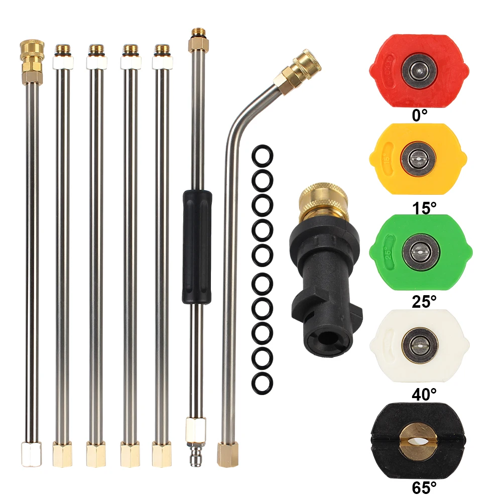 Gutter Cleaning Tool Pressure Washer - Extension Wands, Roof Cleaner Lance Nozzle - 4000 Psi 5 Tips, for Karcher K Series