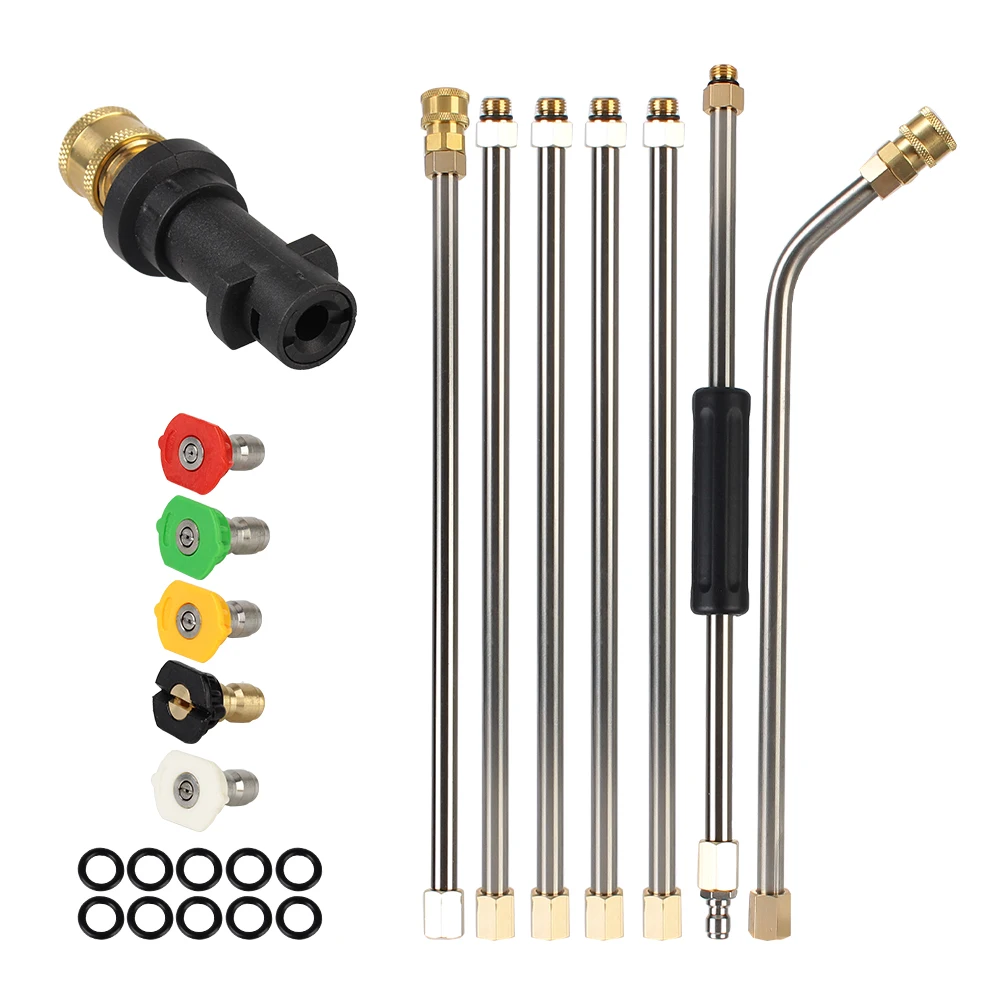 Gutter Cleaning Tool Pressure Washer - Extension Wands, Roof Cleaner Lance Nozzle - 4000 Psi 5 Tips, for Karcher K Series