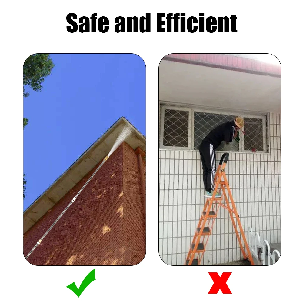 Gutter Cleaning Tool Pressure Washer - Extension Wands, Roof Cleaner Lance Nozzle - 4000 Psi 5 Tips, for Karcher K Series
