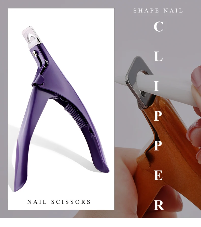 False Acrylic Tips Clipper Manicure Clamp Clippers Special Type U Word Cut False Manicure Tools Cut Clipper Nail Manicure Tools