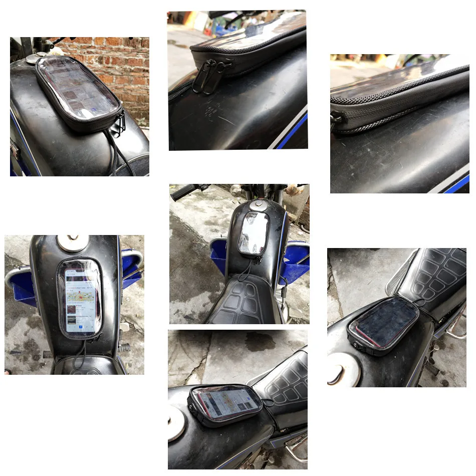 Universal Motorcycle Fuel Tank Bag Magnetic Fuel Tank Transparent Bag Mobile Phone Seat Bag Cell Phone Holder Pouch Waterproof