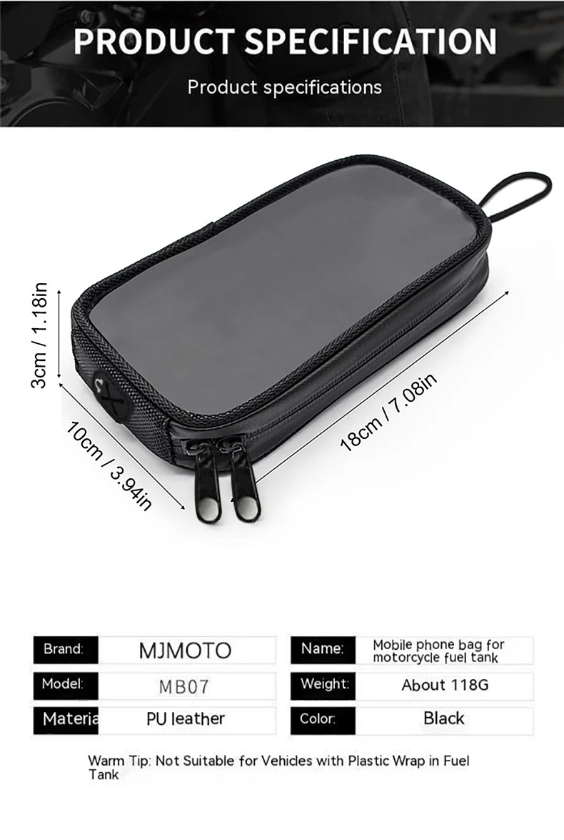 Universal Motorcycle Fuel Tank Bag Magnetic Fuel Tank Transparent Bag Mobile Phone Seat Bag Cell Phone Holder Pouch Waterproof