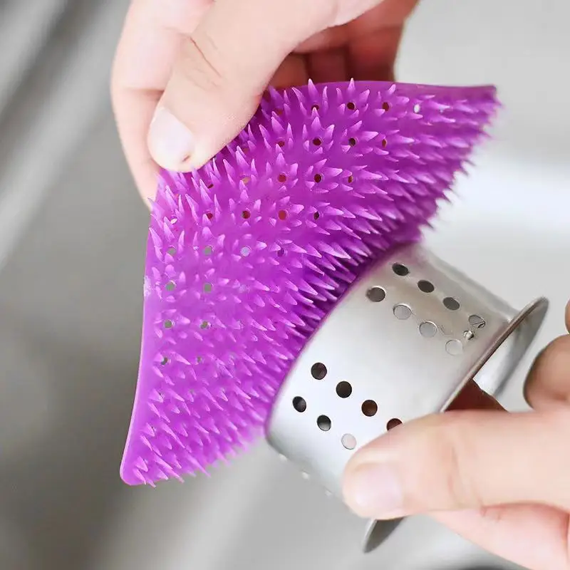 Kitchen Cleaning Tools Silicone Dish Scrubber Crevice Brush Household Fruit and Vegetable Clean Brush Cleaning Accessories