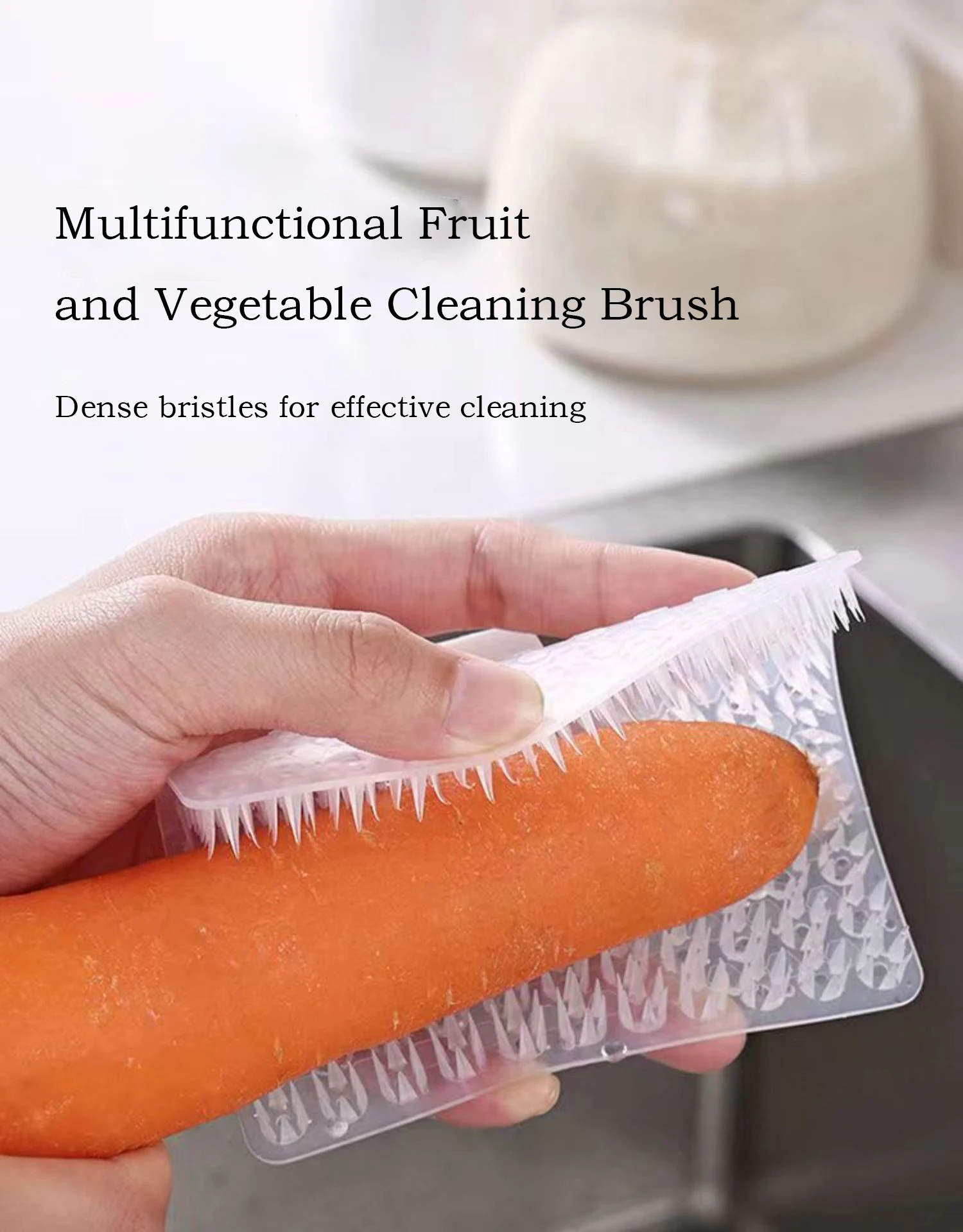 Kitchen Cleaning Tools Silicone Dish Scrubber Crevice Brush Household Fruit and Vegetable Clean Brush Cleaning Accessories