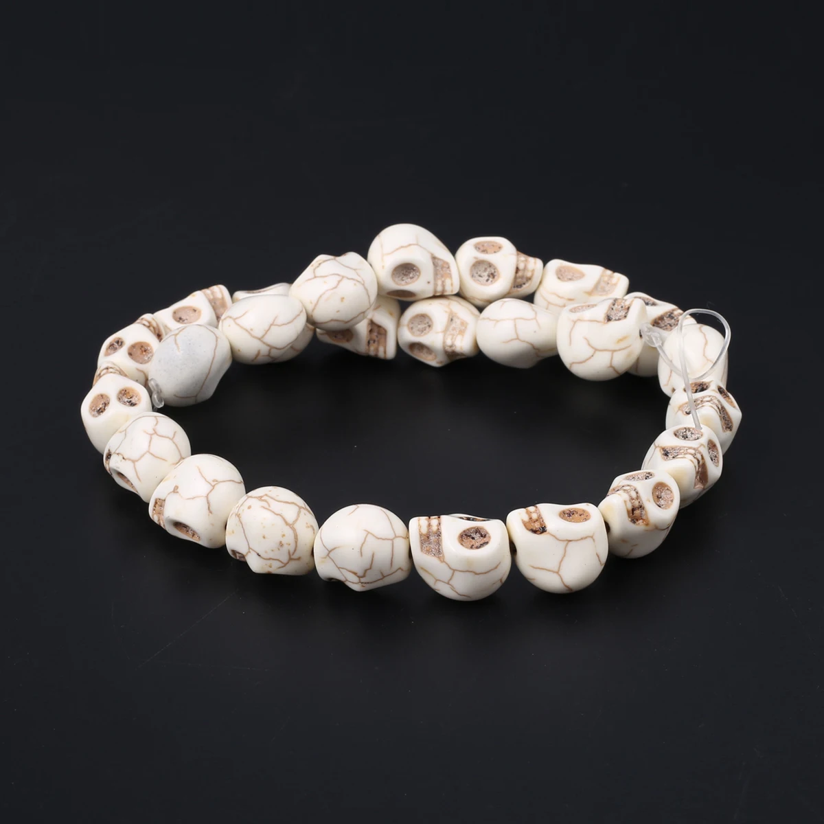 Skull Natural Stone Beads Blue White Turquoise Loose Spacer Beads for DIY Bracelet Necklace Making Jewelry Accessories Multisize
