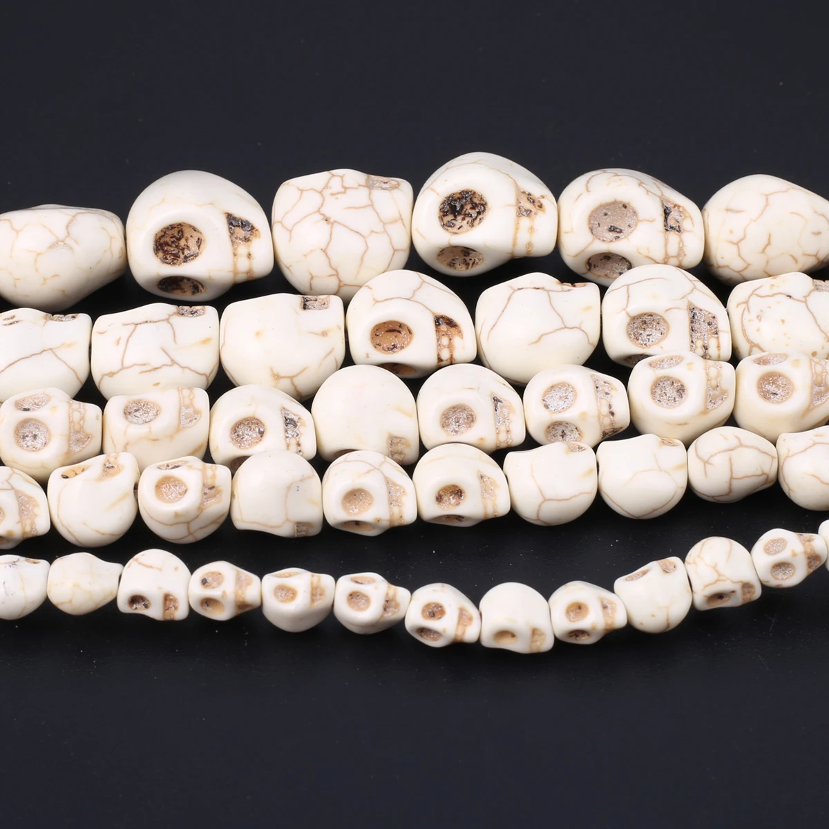 Skull Natural Stone Beads Blue White Turquoise Loose Spacer Beads for DIY Bracelet Necklace Making Jewelry Accessories Multisize