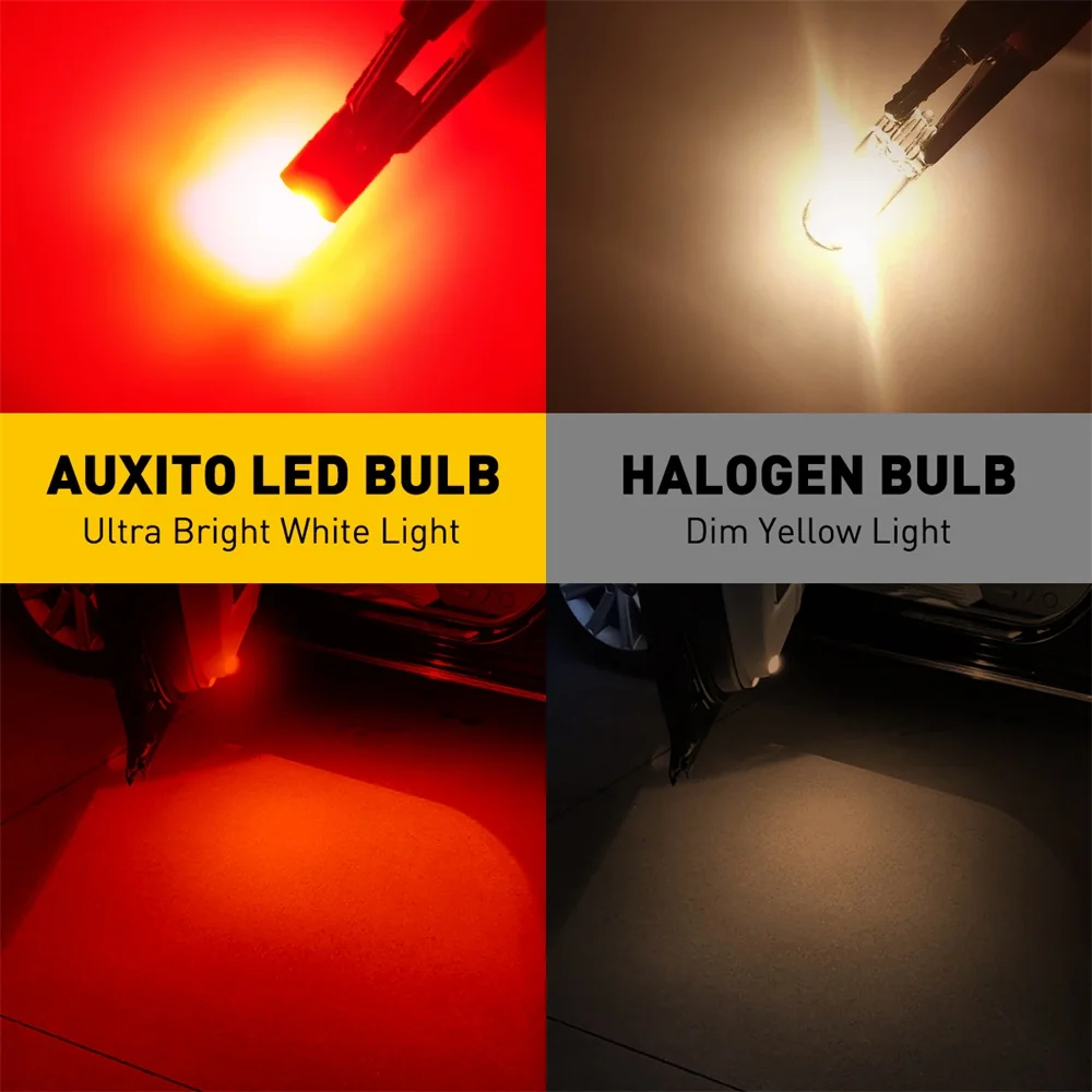 AUXITO 2Pcs W5W LED T10 LED Bulbs Canbus 3030SMD For Car Parking Position Lights Interior Map Dome Lights 360 Degree Lighting