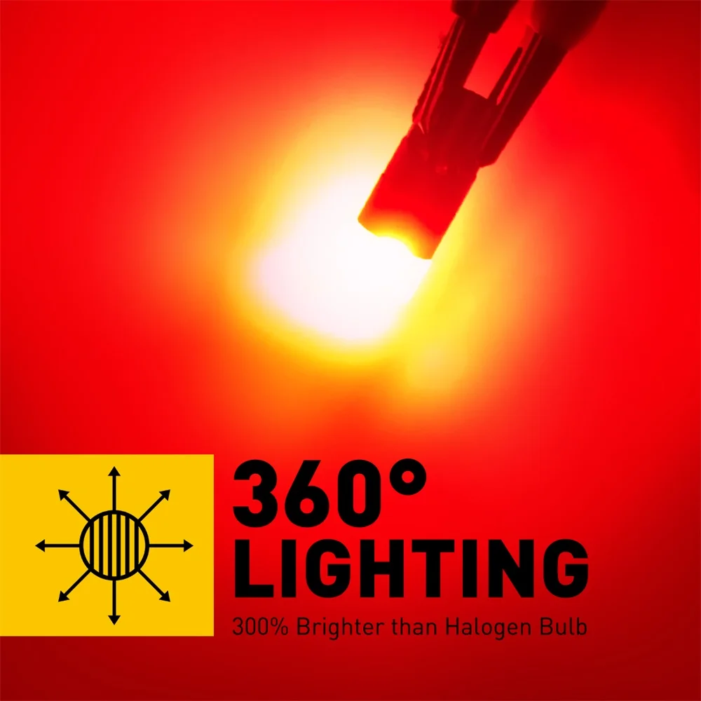 AUXITO 2Pcs W5W LED T10 LED Bulbs Canbus 3030SMD For Car Parking Position Lights Interior Map Dome Lights 360 Degree Lighting