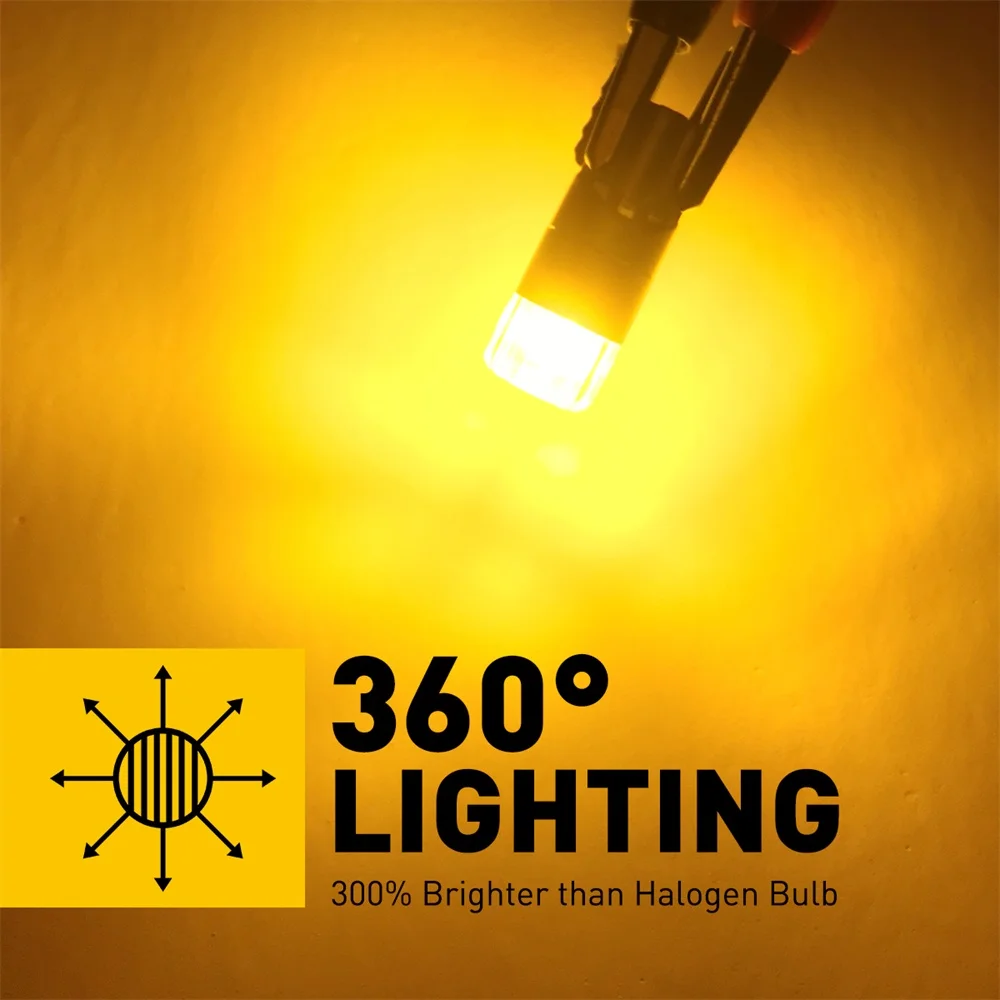 AUXITO 2Pcs W5W LED T10 LED Bulbs Canbus 3030SMD For Car Parking Position Lights Interior Map Dome Lights 360 Degree Lighting