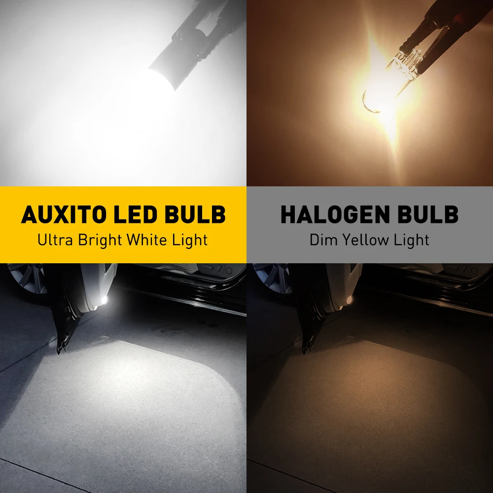 AUXITO 2Pcs W5W LED T10 LED Bulbs Canbus 3030SMD For Car Parking Position Lights Interior Map Dome Lights 360 Degree Lighting